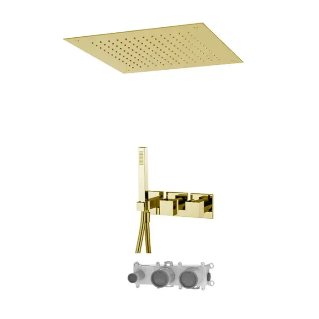 Fima Carlo Frattini Wellness Душевой комплект встраиваемый: термостат, душ, 1 режим, цвет: gold F3989WX9Q50OR