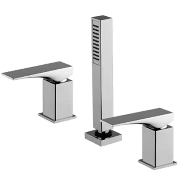 Fima Carlo Frattini Zeta Смеситель на борт ванны с ручным душем, без излива, цвет: chrome F3974/1NCR