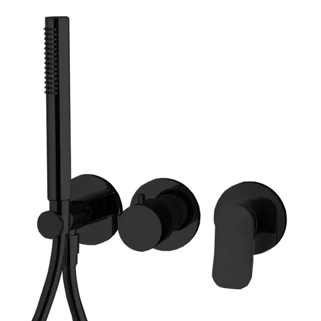 Fima Carlo Frattini Flo' Смеситель для душа встраиваемый, 2 потребителя, цвет: black matt F3819WX8NS