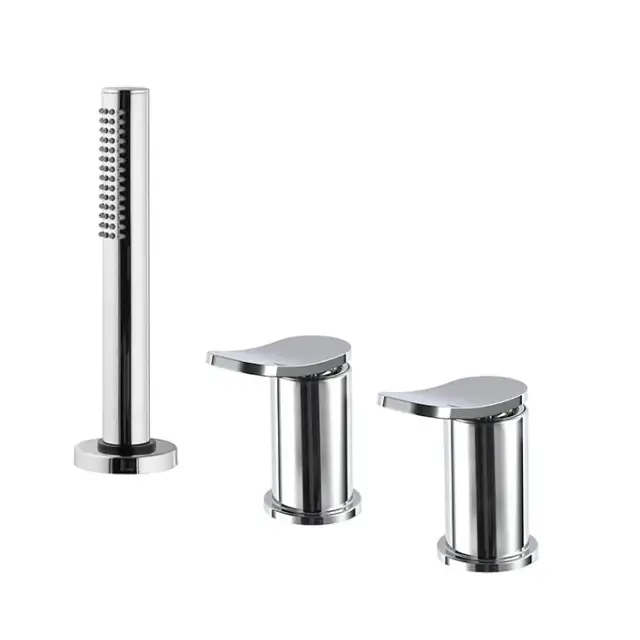 Fima Carlo Frattini Flo' Смеситель на борт ванны с ручным душем, без излива, цвет: chrome F3814/1NCR