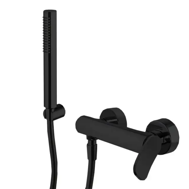 Fima Carlo Frattini Flo' Смеситель для душа с душевым комплектом, без излива, цвет: black matt F3805NS
