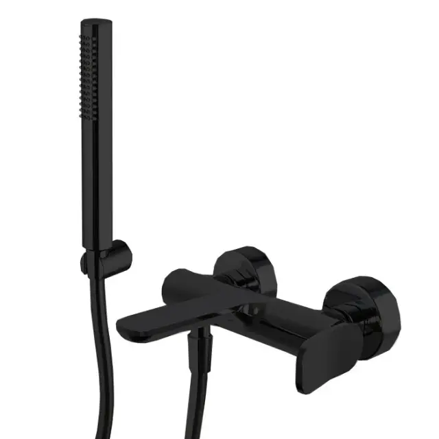 Fima Carlo Frattini Flo' Смеситель для душа с душевым комплектом, цвет: black matt F3804NS