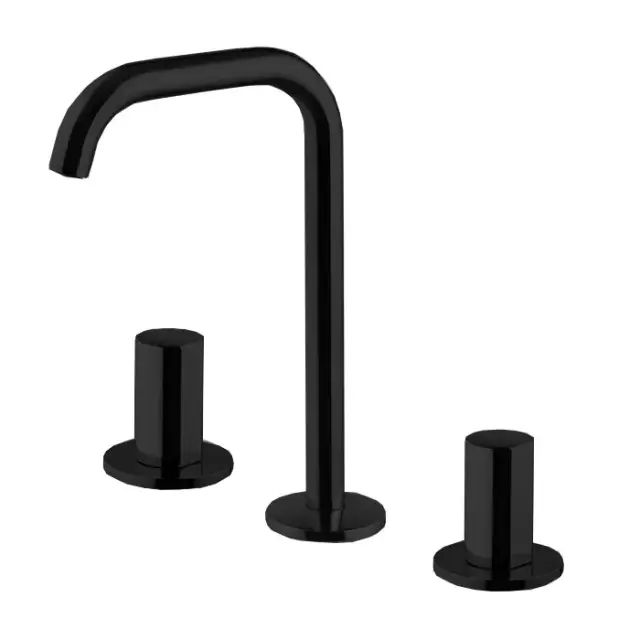 Fima Carlo Frattini So Смеситель для раковины, на 3 отверстия, д/к, излив 13,5 см, цвет: black matt F3191BNS