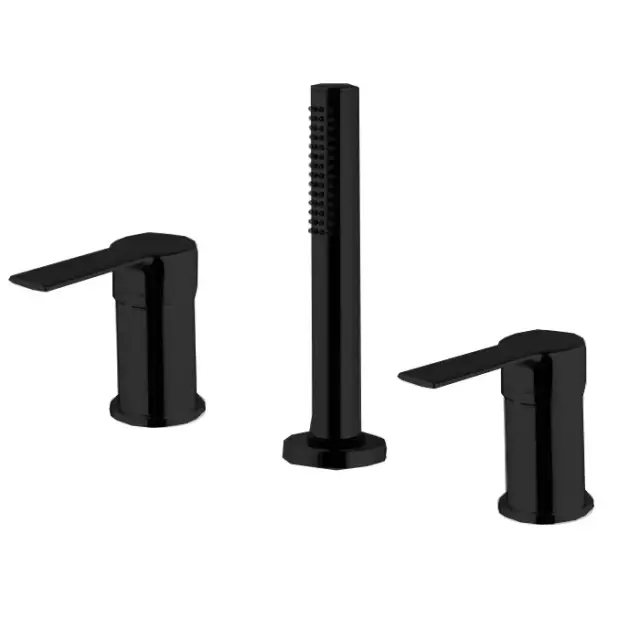 Fima Carlo Frattini Mast Смеситель на борт ванны с ручным душем, без излива, цвет: black matt F3144/1NNS