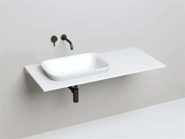 Salini Marea 02 Раковина полувстраиваемая 59,8х39,8x16.5h см, без перелива, цвет: RAL глянцевый 1802102G