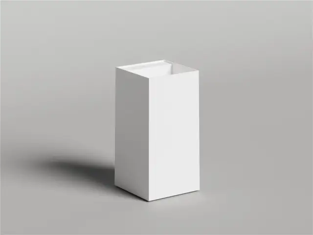 Salini Armonia Square Top 01 S-Stone Раковина напольная 45х45х90h см, без перелива, цвет: белый мат. 130521TM