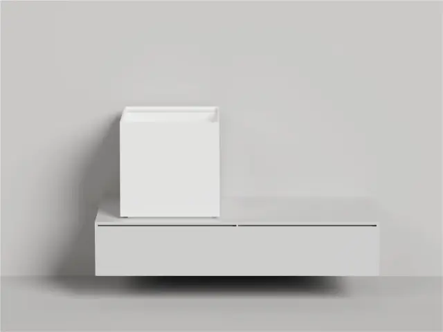 Salini Armonia Square Top 03 Раковина чаша 45х45х45h см, без перелива, цвет: белый глянцевый 130513TG