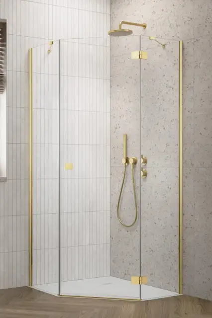 Radaway Essenza PTJ Душевая дверь, правая, прозрачная 6 мм, Easy Clean 62х200h см, цвет: gold 1385010-09-01R