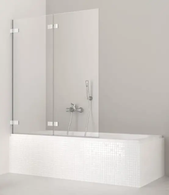 Radaway Arta PND Шторка на ванну складная, прозрачная 8 мм, 130х150h см, цвет: хром глянцевый 210213-01R