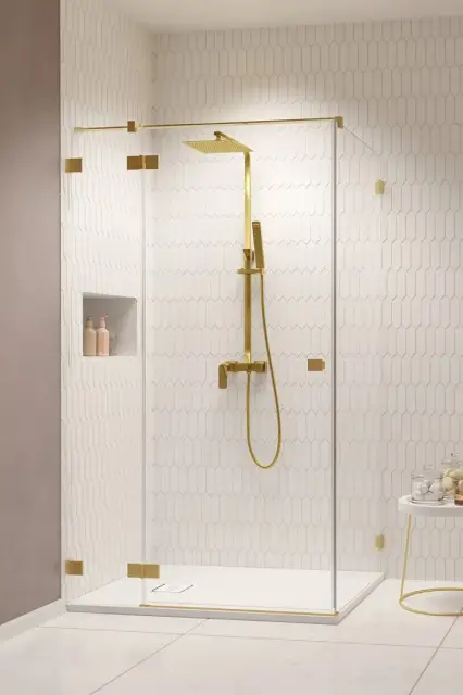 Radaway Essenza Pro KDJ Душевая дверь, правая, прозрачная 6 мм, 100х200h см, цвет: brushed gold 10097100-99-01R