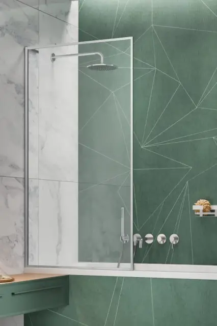 Radaway Modo F SL PNJ II Шторка на ванну, прозрачная 8 мм, Easy Clean 80х150h см, цвет: хром глянец 10406080-01-01L