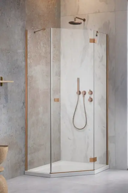 Radaway Essenza PTJ Душевая дверь, левая, прозр, 6 мм, Easy Clean 62х200h см, цвет: brushed copper 1385010-93-01L
