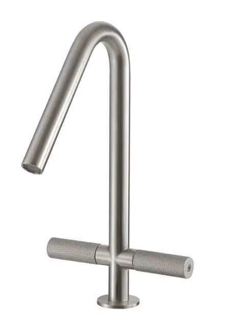 Treemme 22mm Смеситель для раковины высокий, без д/к, высота излива 16 см, цвет: нержавеющая сталь IT6014IS2GZZ