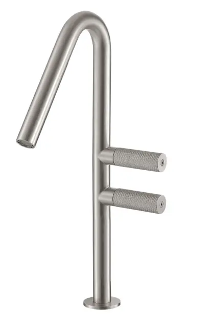 Treemme 22mm Смеситель для раковины высокий, без д/к, высота излива 21 см, цвет: нержавеющая сталь IT3053IS2GZZ