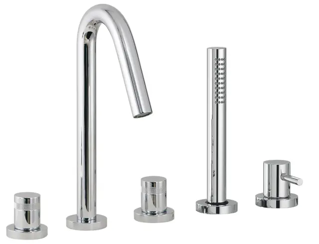 Treemme X-change Смеситель на борт ванны на 5 отверстий, с ручным душем, внешняя часть, цвет: chrome IT7206CCXRZZ