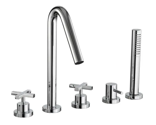 Treemme Line Смеситель на борт ванны на 5 отверстий, с ручным душем, внешняя часть, цвет: chrome IT1006CCXVZZ