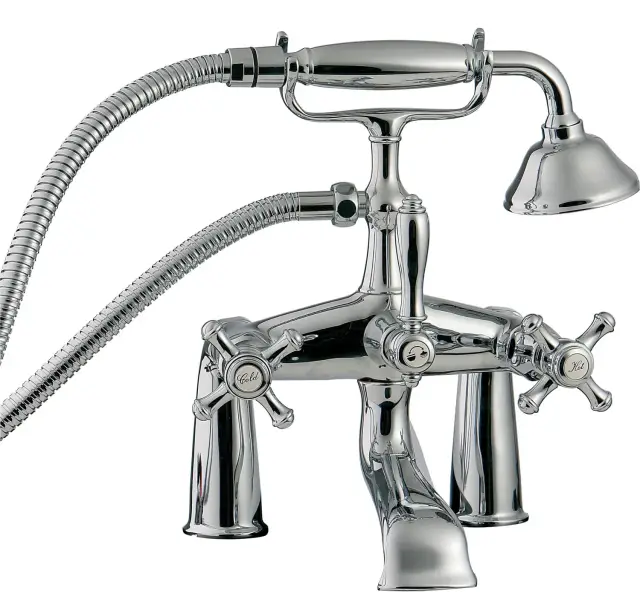 Treemme Old Italy Смеситель на борт ванны на 2 отверстия, с ручным душем, внешняя часть, цвет:chrome IT4407CCOIZZ