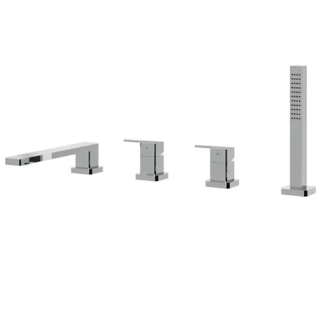 Treemme PA36 Смеситель на борт ванны на 4 отверстия, с ручным душем, внешняя часть, цвет: chrome IT8B68CCQFZZ