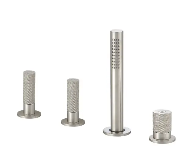 Treemme 22mm Смеситель на борт ванны на 4 отв., с руч. душем, внешняя часть, цвет: нержавеющая сталь IT6070IS2GZZ