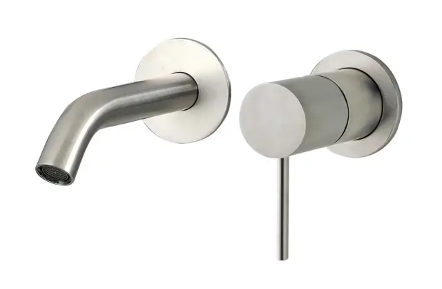 Treemme 40mm Смеситель для раковины встраиваемый, внешняя часть, излив 15см, цвет: нержавеющая сталь RWIT13C5IS02