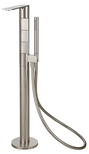 Treemme 5mm Смеситель для ванны напольный с ручным душем и шлангом, цвет: нержавеющая сталь RWIT2584IS50