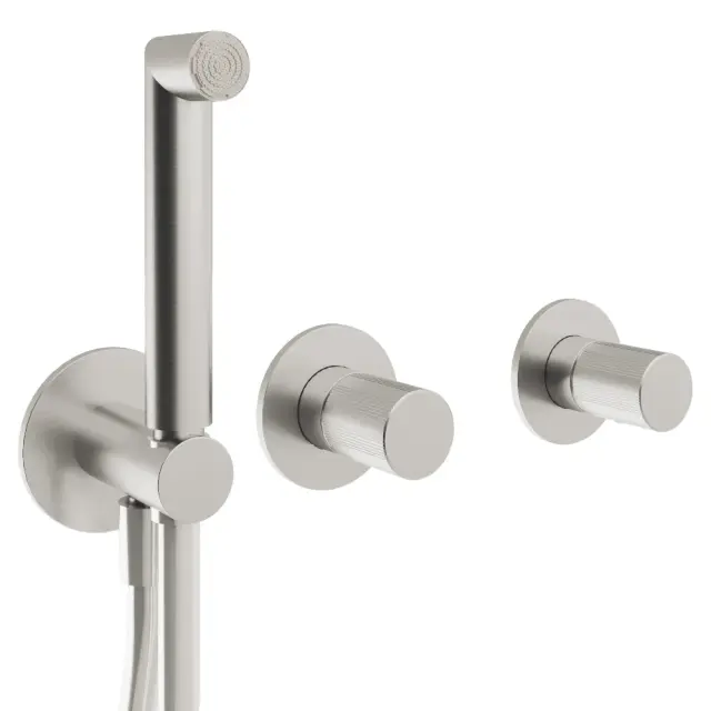 Treemme 28mm Смеситель для душа встраиваемый, 2 потребителя, внешняя часть, цвет: нержавеющая сталь RWIT3BD9ISG1