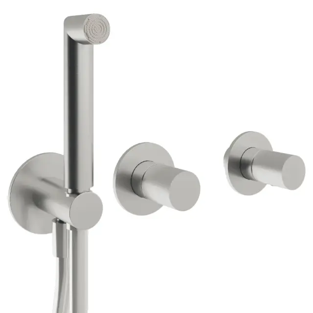 Treemme 28mm Смеситель для душа встраиваемый, 2 потребителя, внешняя часть, цвет: нержавеющая сталь RWIT3BD9IS01