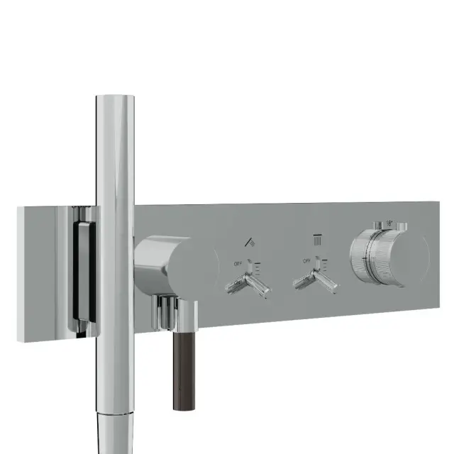 Treemme Watt Смеситель для душа термостат. встр., 2 потреб., внешняя часть, цвет: нержавеющая сталь RWIT2B92IS01