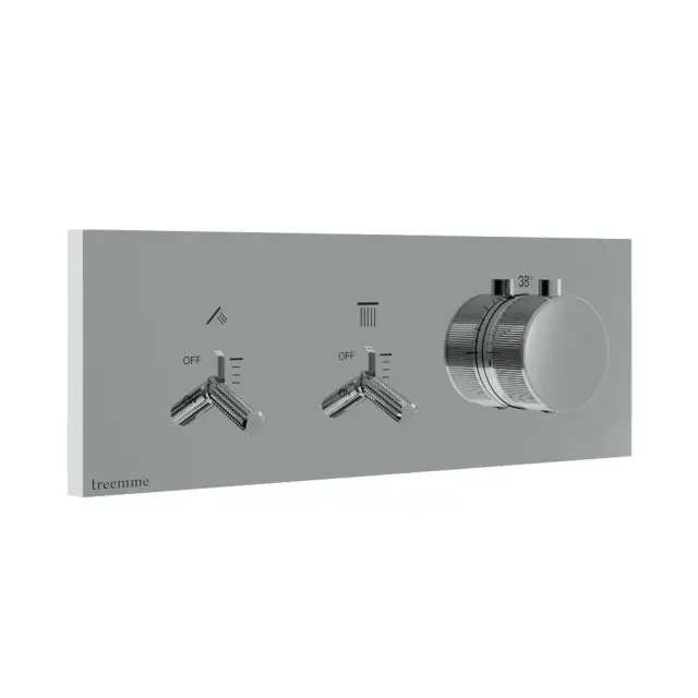 Treemme Watt Смеситель для душа термостат. встр., 2 потреб., внешняя часть, цвет: нержавеющая сталь RWIT2B86IS01