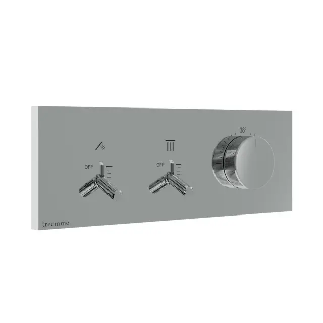 Treemme Watt Смеситель для душа термостат. встр., 2 потреб., внешняя часть, цвет: нержавеющая сталь RWIT2B89IS01
