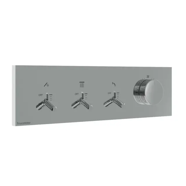 Treemme Watt Смеситель для душа термостатический встраиваемый, 3 потреб., внешняя часть, цвет:chrome RWIT2B90CC01