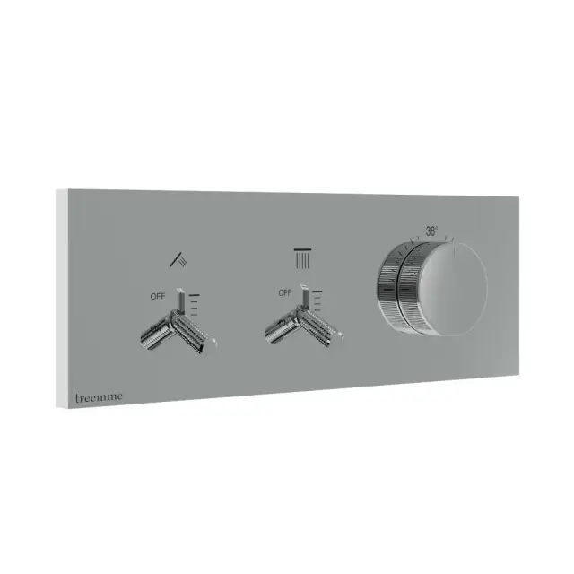 Treemme Watt Смеситель для душа термостатический встраиваемый, 2 потреб., внешняя часть, цвет:chrome RWIT2B89CC01