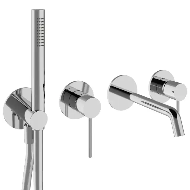 Treemme Up+ Смеситель для ванны встраиваемый, 1 вид струи, длина излива 17,6, цвет: chrome RWIT6BD8CC01