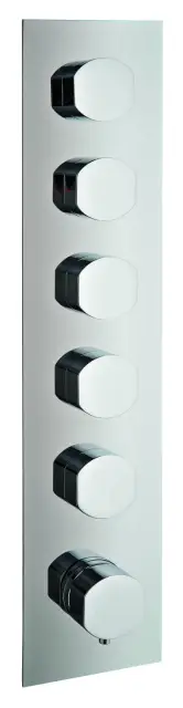 Treemme Hedo Смеситель для душа термостатический встраиваемый, 5 потреб., внешняя часть, цвет:chrome RWIT7298CC33