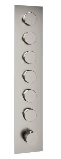 Treemme 22mm Смеситель для душа термостатич. встр., 6 потреб., внеш. часть, цвет: нержавеющая сталь RWIT6064IS35