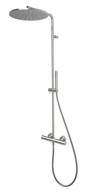 Treemme Showers Inox Душевая стойка: термостат, руч. и верх. душ 1 вид струи, цвет:нержавеющая сталь IT6581ISZZZZ