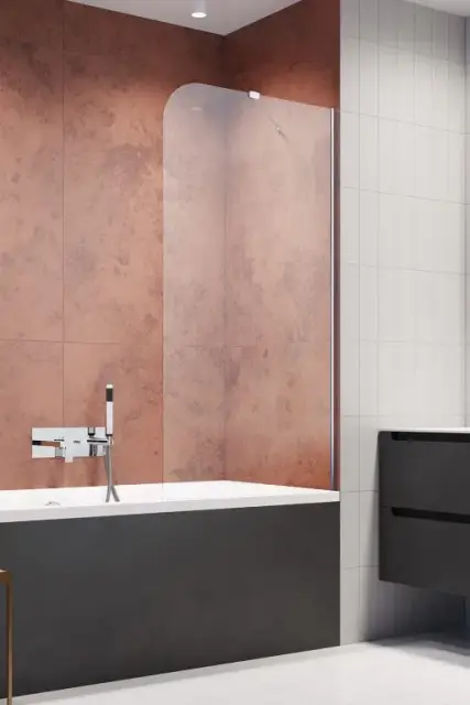 Radaway Torrenta PNJ II Шторка на ванну, прозрачная 6 мм, Easy Clean 80х150h см, цвет: хром глянец 1201101-101L