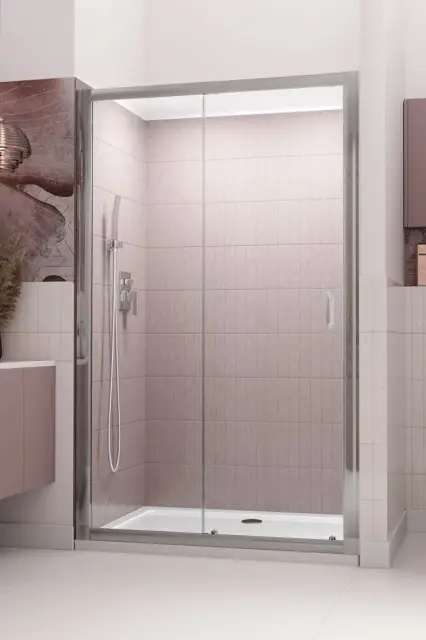 Radaway Premium Plus DWJ Душевая дверь в нишу коричневая, Easy Clean 120х190h см, цвет: хром глянец 33313-01-08N