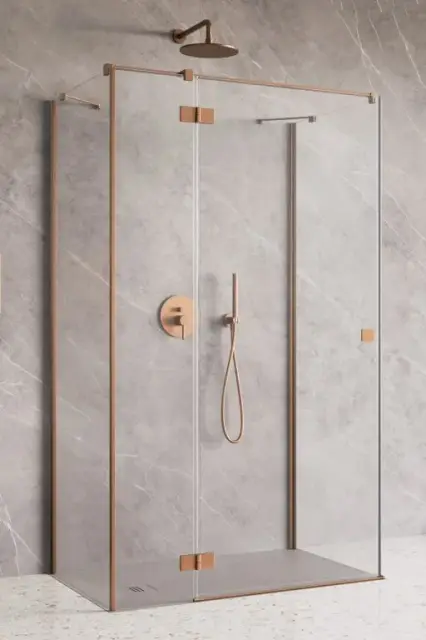 Radaway Essenza KDJ+S Душевая дверь, левая 6 мм, Easy Clean 120х200h см, цвет: brushed copper 1385024-93-01L