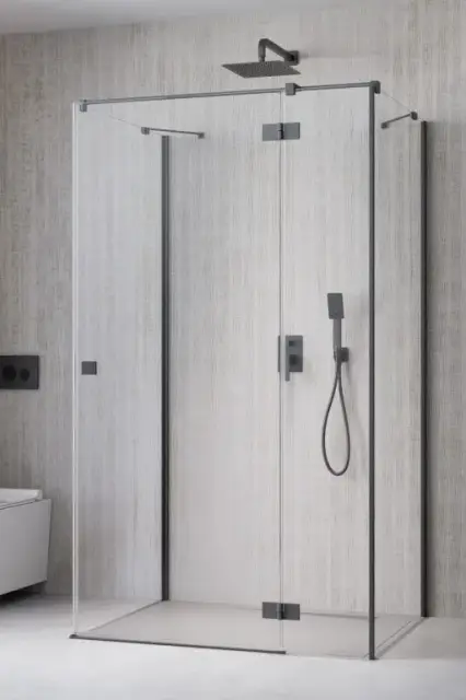 Radaway Essenza KDJ+S Душевая дверь, левая 6 мм, Easy Clean 80х200h см, цвет: brushed gunmetal 1385021-92-01L