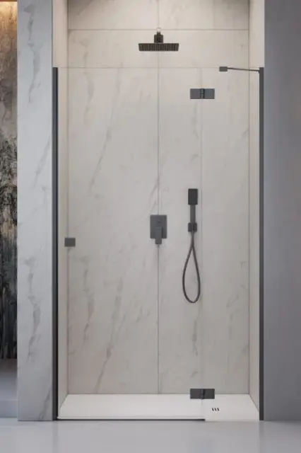 Radaway Essenza DWJ Душевая дверь в нишу, левая 6 мм, Easy Clean 80х200h см, цвет: brushed gunmetal 1385012-92-01L