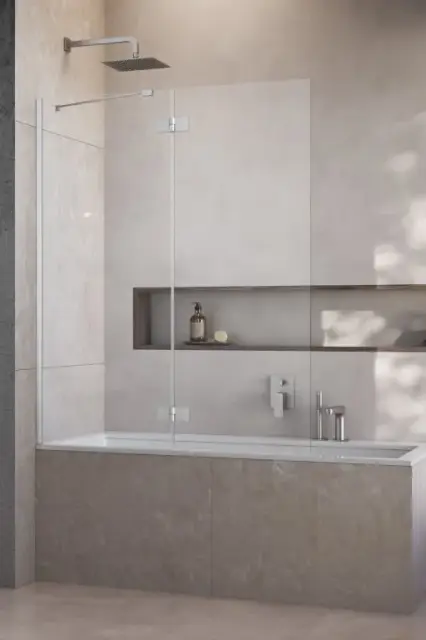 Radaway Essenza PND II Шторка на ванну распашная 6 мм, Easy Clean 140х150h см, цвет: brushed nickel 110002140-91-01R