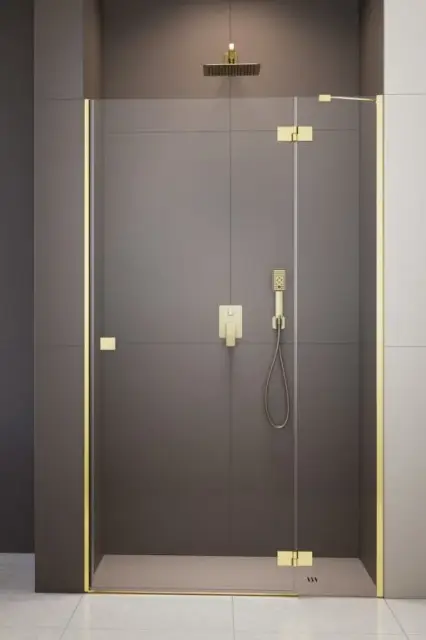 Radaway Essenza DWJ Душевая дверь в нишу левая, прозрачная 6 мм, Easy Clean 110х200h см, цвет: gold 1385015-09-01L