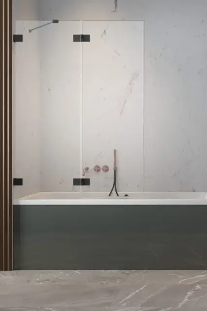 Radaway Essenza Pro PND II Шторка на ванну распашная 6 мм, Easy Clean 110х150h см, цвет: black 10102110-54-01L