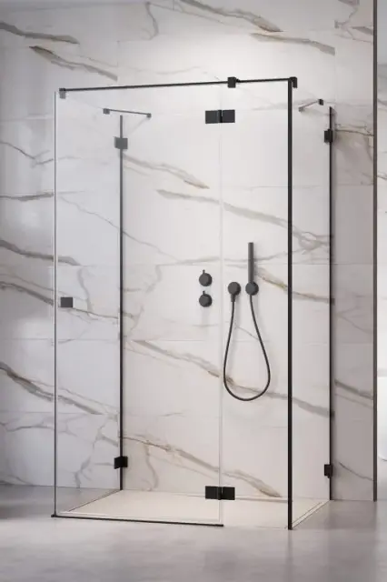 Radaway Essenza Pro KDJ+S Душевая дверь, левая 6 мм, Easy Clean 120х200h см, цвет: black 10097312-54-01L