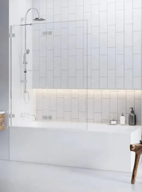 Radaway Euphoria PND II Шторка на ванну распашная 8 мм, Easy Clean 110х150h см, цвет: хром глянец 10008110-01-01L