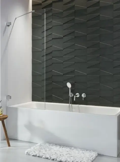 Radaway Euphoria PNJ Шторка на ванну, прозрачная 8 мм, Easy Clean 80х150h см, цвет: хром глянцевый 10007080-01-01