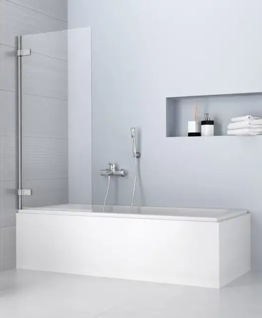 Radaway Arta PNJ Шторка на ванну распашная прозрачная 8 мм, Easy Clean 70х150h см, цвет: хром глянец 210101-01R