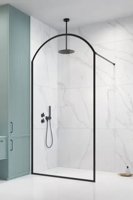 Radaway Volta II Душевое ограждение walk-in 8 мм, Easy Clean 100-160х200-271h см, цвет: black 10201016-54-56R