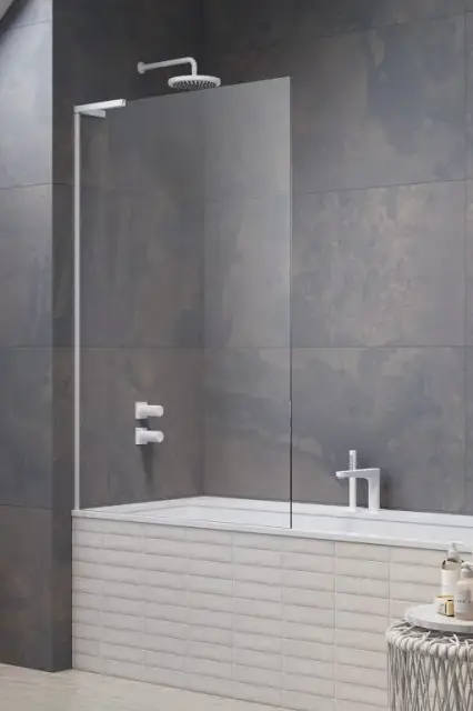 Radaway Modo SL PNJ II Шторка на ванну, прозрачная 8 мм, Easy Clean 100х150h см, цвет: white 10316100-04-01L